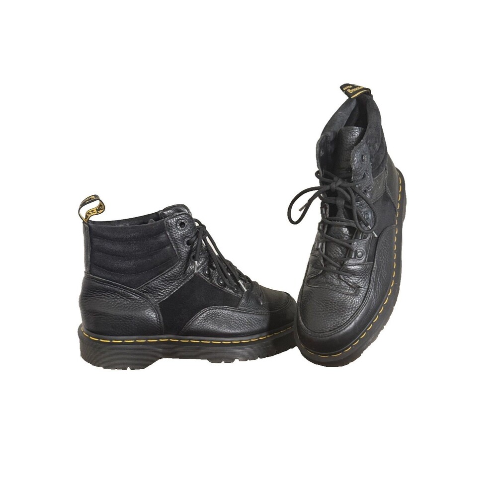 Dr. Martens Zuma Women's 10 Black Leather Suede Combat Hiker Boots